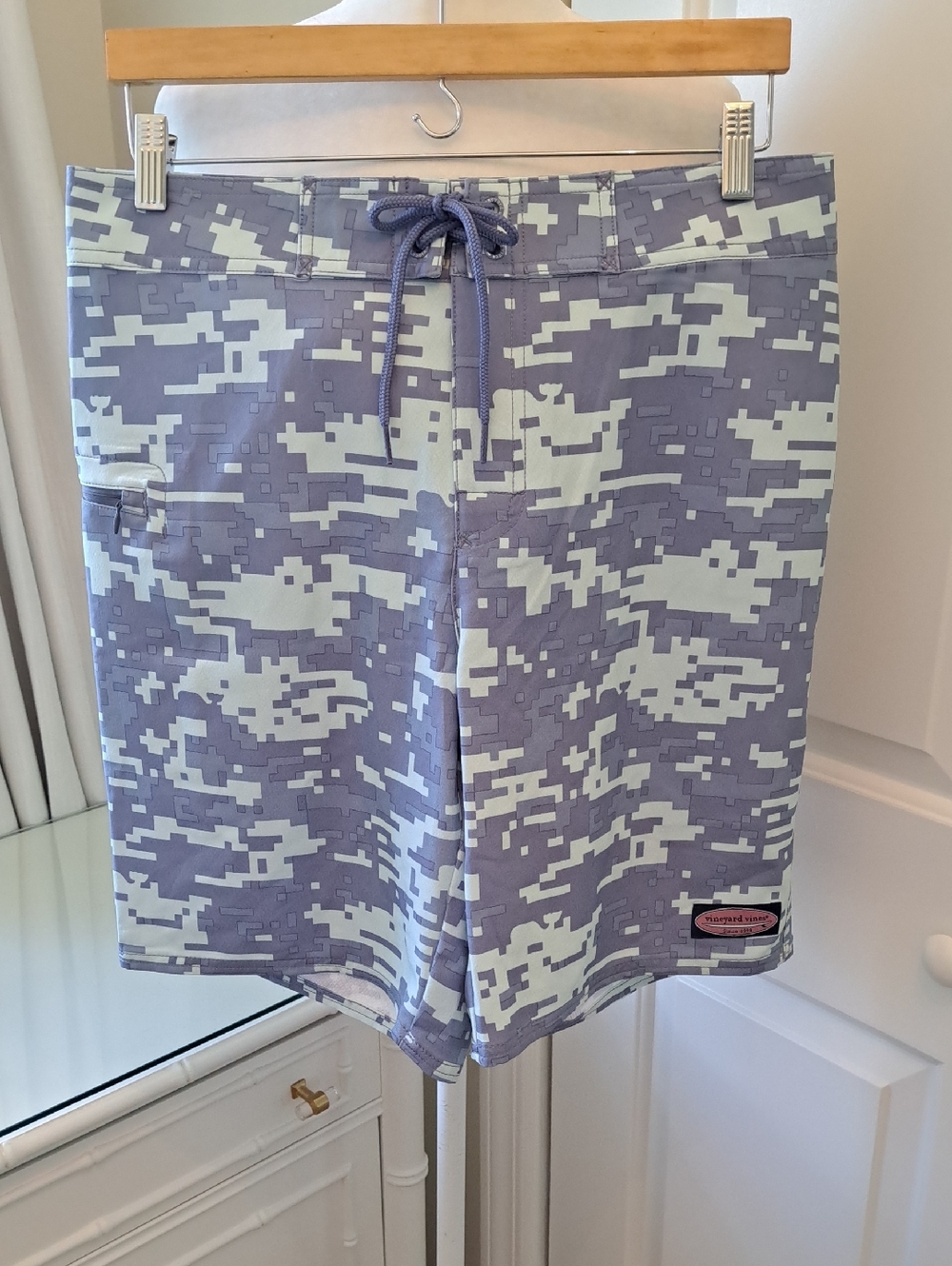 Vineuwrd Vines Mens Performance Digi Camo Print 9" Board Swim Shorts 32